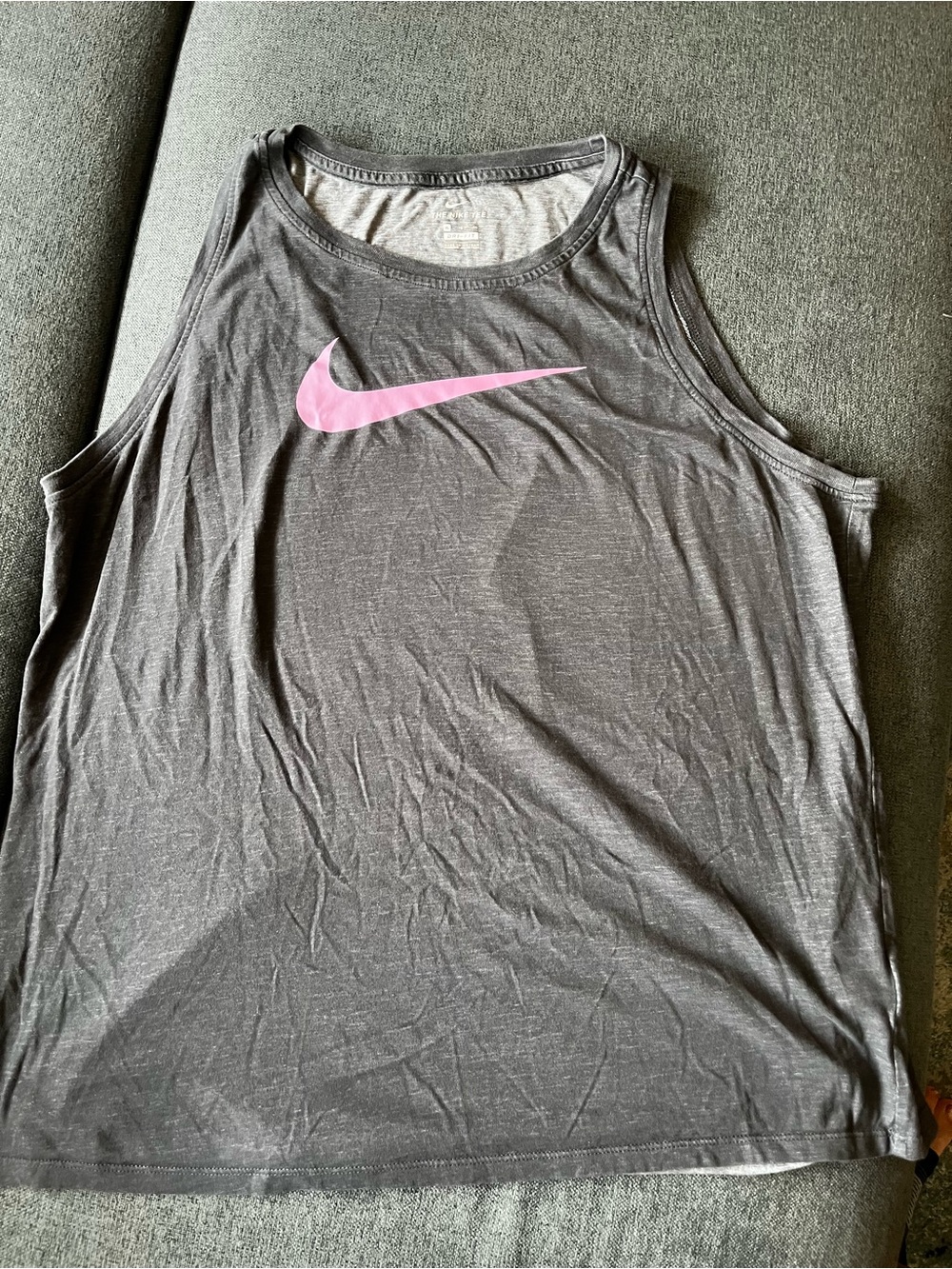 Nike Dri-FIT Women’s XL Gray Pink Swoosh Sleeveless Tank
